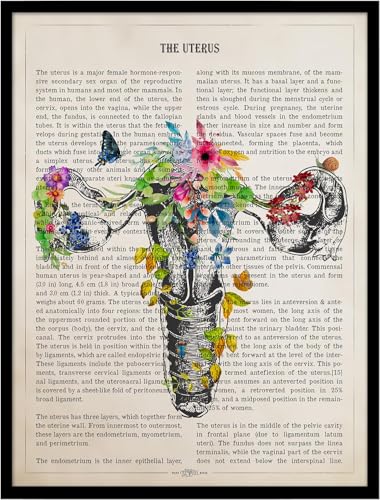 AgedPixel Uterus Anatomy Flower Print, Female Reproductive System, Pregnancy Gift,