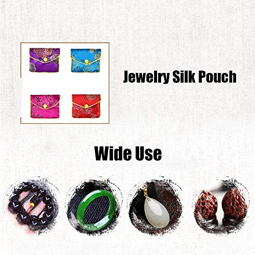 Viociwuo Jewelry Silk Purse Pouch Gift Bags Chinese Silk Style Brocade Embroidered Bags For Women Girls 5 Colors, 20Pcs #TOP5