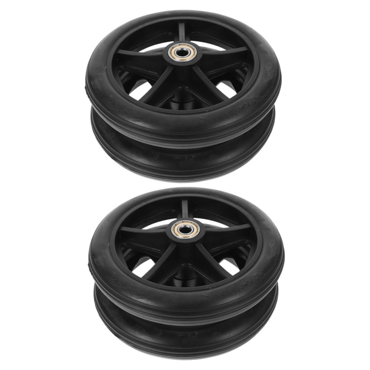 Ruedas para Silla de Ruedas de Repuesto 4 Piezas Negras | Acero Inoxidable, Plástico y Goma, Mantenimiento Sencillo, Repuesto Manual para Uso Diario