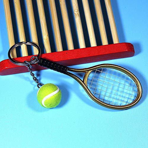 Preisvergleich Produktbild Mode Mini Tennisschläger Anhänger Schlüsselbund Schlüsselanhänger Ring Finder Holer Zubehör Für Lover's Day Geschenke - Gold