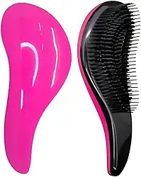 kit 2 Escova de Cabelo, Magica, Cabelo Liso, Crespo, Escova Magica Desembaraçadora, Alisa, Anti-Quebra, Pontas Flexíveis, (Cores Sortidas)