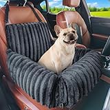 MIXJOY Dog Car Seat Travel Bed-Dog Booster Seats, 20cm High Pet Car Seat with Thick Memory Foam for 25Lbs Dogs & Cats, Waterproof Dogs Bed for Front/Back Seat of Cars, Indoors/Outdoor Handbag(Grey)