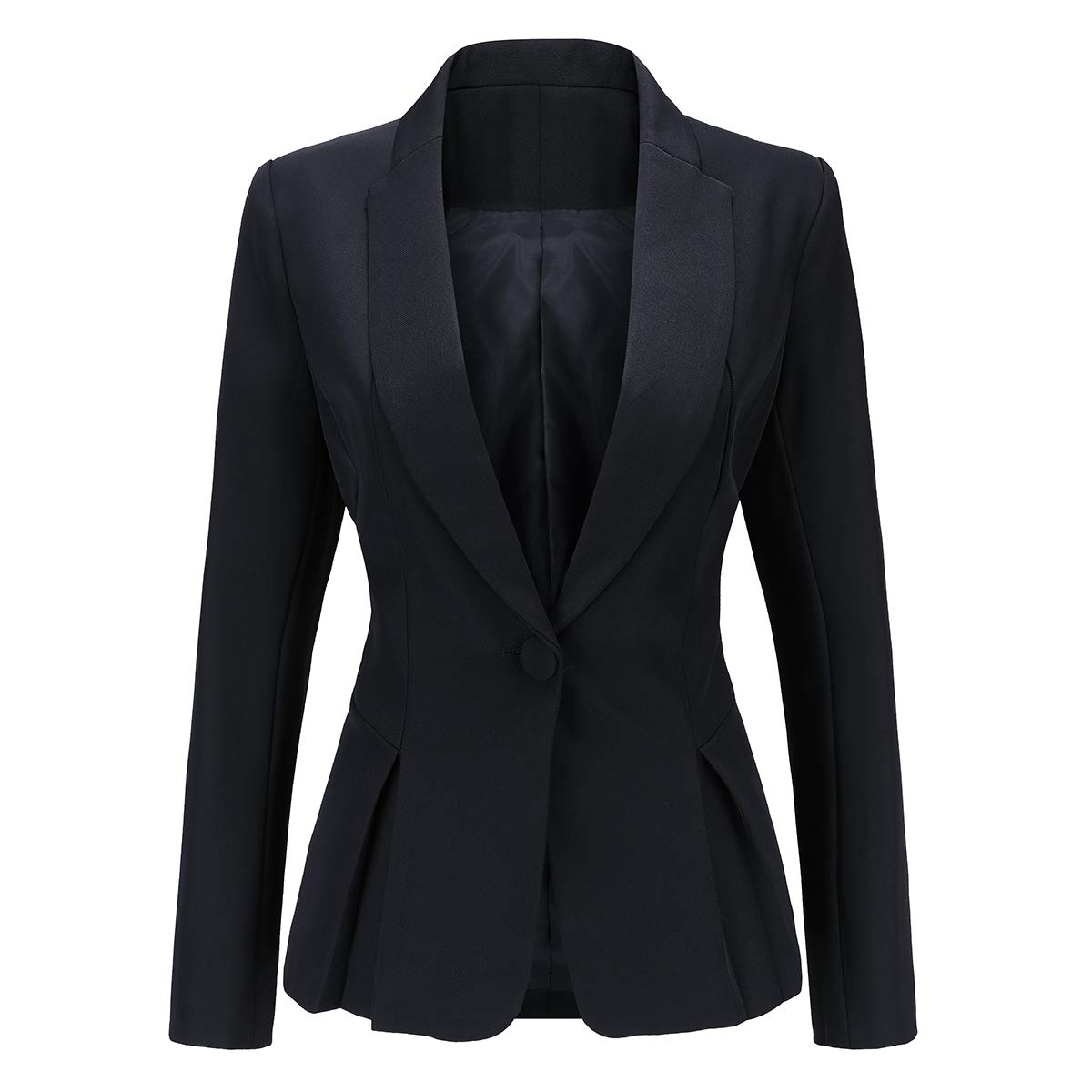 Yynuda Women's Black Blazer Slim Fit Long Sleeve Office Work Blazer Jacket One Button Formal Suit Jacket Xl