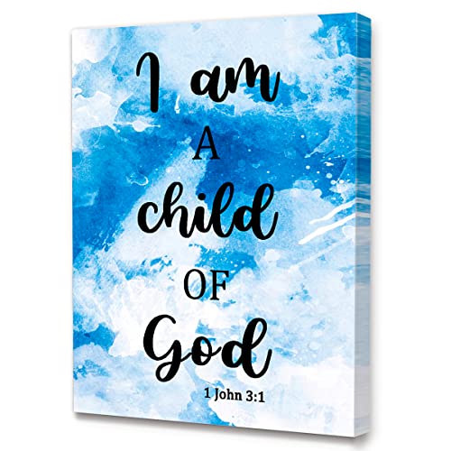 Y069 I Am A Child Of God Inspirational Canvas Wall Art,Bible Verses Christian Art Canvas Butterfly Prints Framed Wall Art Ready To Hang For Bedroom Office Apartment Room Room Wall Décor #TOP5