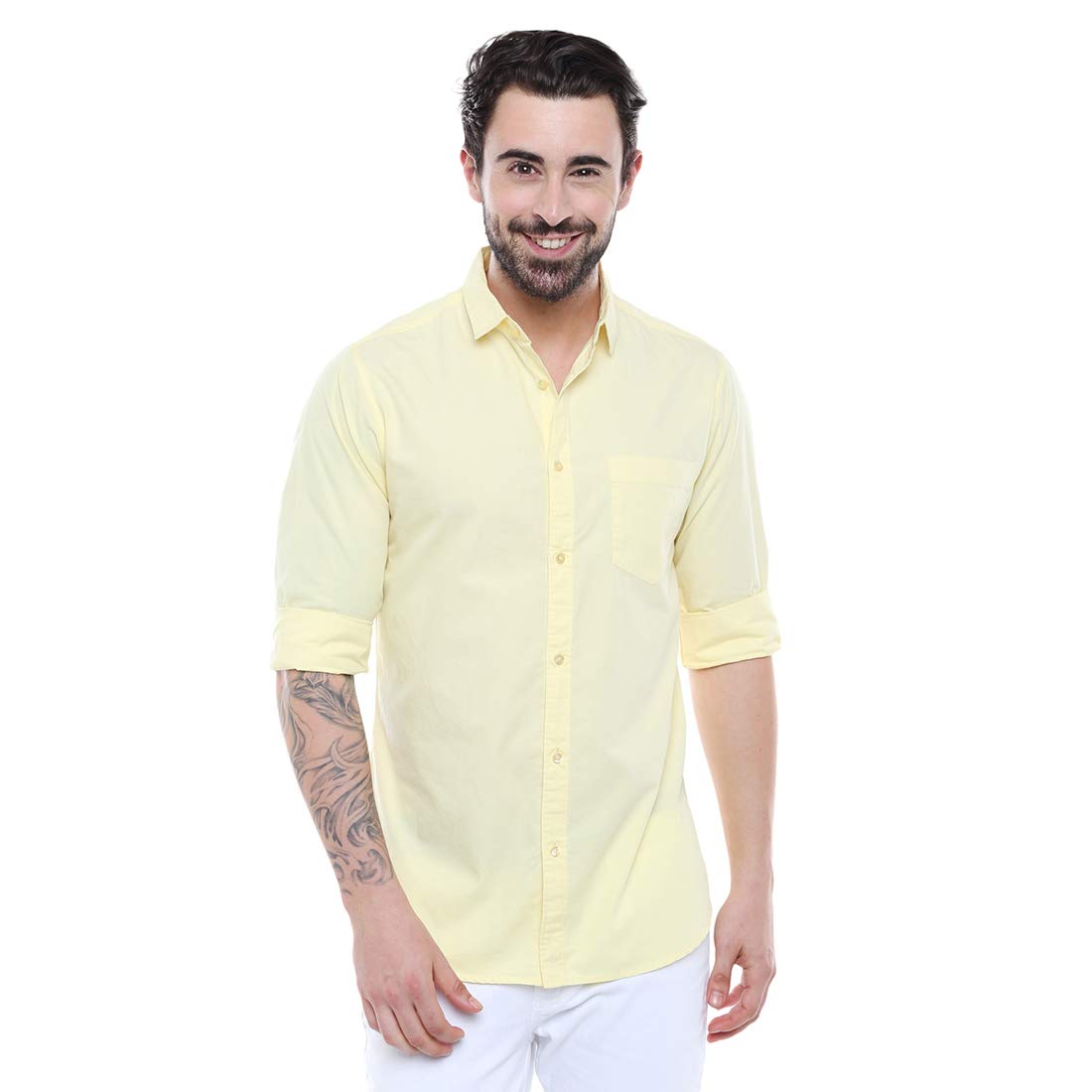 Dennis Lingo Men Cotton Solid Slim Fit Casual Shirts Dennis Lingo Men Cotton Solid Slim Fit Casual Shirts