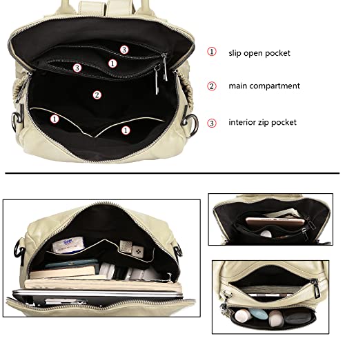 Image of Uromee Travel Backpack Purse for Women Vegan Leather Ladies Fashion Tassel Shoulder Bag Convertible