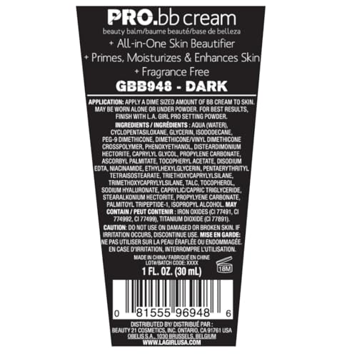 Image of LA Girl HD Pro BB Cream (Blemish Cream), Dark, 30ml