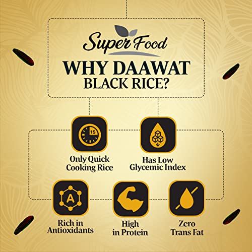 Image of Daawat Black Rice Immuno Plus 1KG Pack - Superfood with High Protein, Rich Antioxidants, Minerals & Low Fat - Whole Grain (Pack of 3)