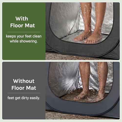 Image of Wolfwise Pop Up Changing Tent Pro for Camping, Portable Shower Tents with Removable Floor & Rain Fly, Outdoor Silver Coating Privacy Toilet Bathroom Dressing Instant for Beach