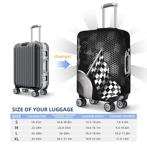 Checkered Flag Racing Print Luggage Covers For Suitcase, Elastic Travel Luggage Covers, Anti-scratch Suitcase Cover Fits 22-24 Inch Luggage4