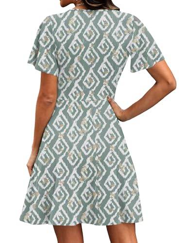 Image of RUMIA Women Casual Dresses Wrap V Neck Dress A-Line Summer Sundress Fashion