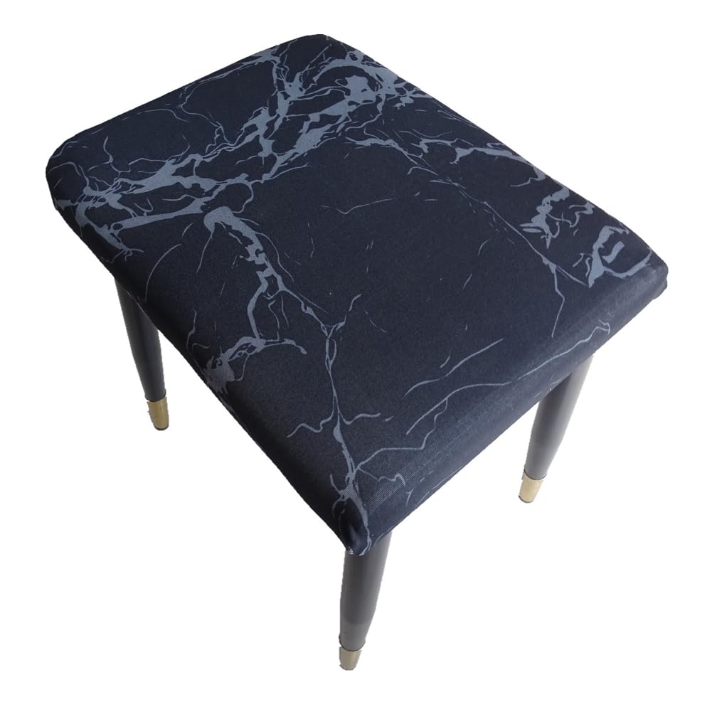 Vanity Stool Cover,Stretch Chair Seat Cover Repair the Worn Stool,Footstool Slipcover for Kitchen Wooden Metal Bench,W:25-33cm,L:30-40cm (Style 5,2pcs-Length:30-40cm,Width:25-33cm)