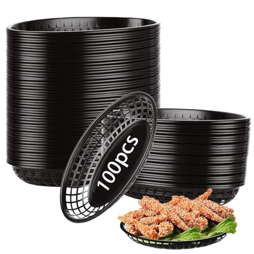 Cestas ovaladas de plástico reutilizables SHUESS lavables 100 piezas 2