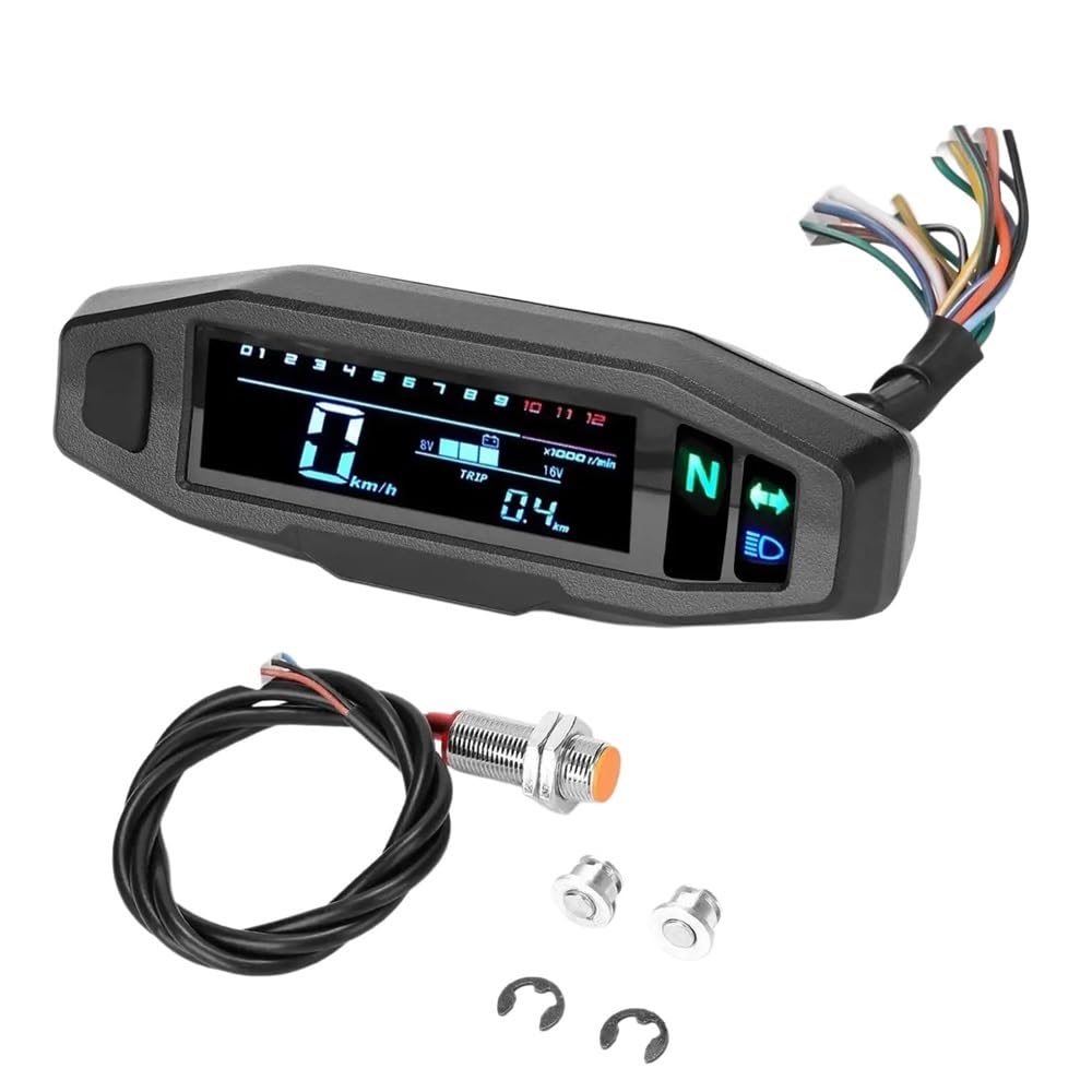 Contachilometri Moto 1pc tachimetro universale contachilometri contagiri RPM misuratore carburante LCD retroilluminato carburatore a iniezione digitale