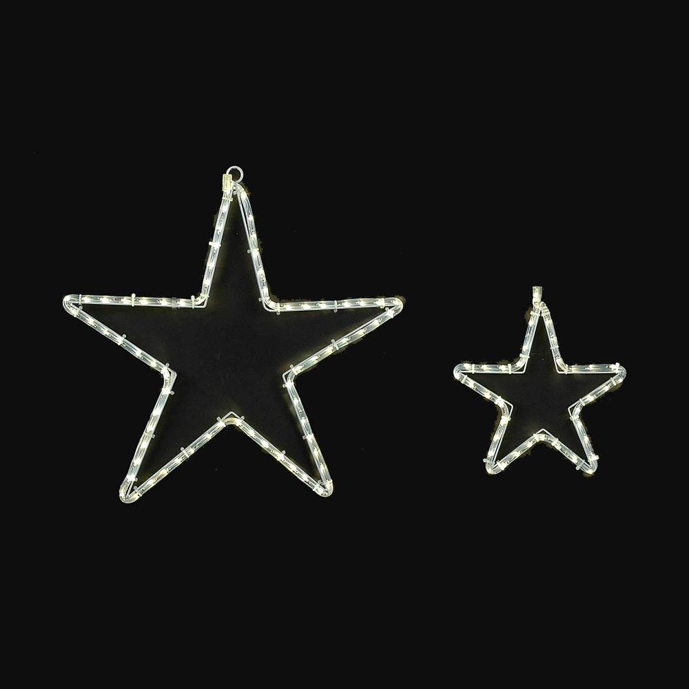 Novelty Lights LED Warm White Star Rope Light Motif Sculpture, 24