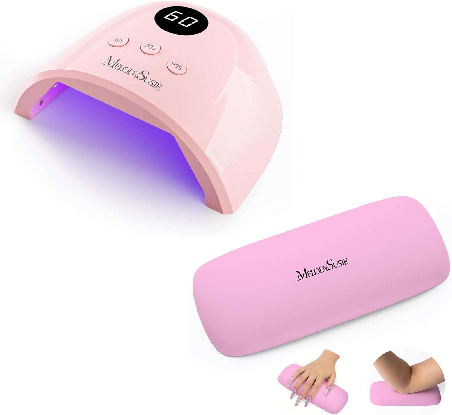 UV Nail Lamp, Plus30F UV Light for Gel Nails LED Nail Dryer with 3 Timer with Nail Arm Rest