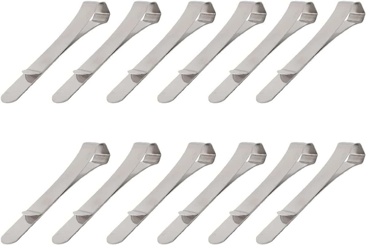 Slip-On Stainless Steel Clasp, Large, Set of 12, DAS-2501 Clips, Simple, Documents, Organization, Office, Fixtures, Stainless Steel