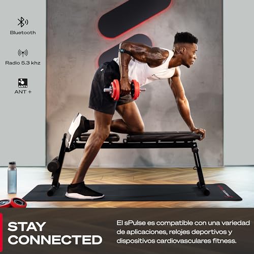 sPulse Pulsometro, Alto Rendimiento 5.3 kHz Pulsera de Actividad con Bluetooth y Ant+, Cómodo Pulsometro Muñeca, Versátil Inteligente Fitness Tracker - Sportstech - imagen 8