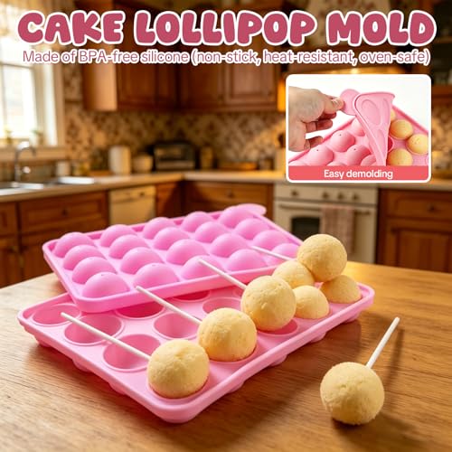 Yoicn Lth Lot de 100 supports ronds pour cake pops avec 22 emplacements, accessoires pour gâteaux d'anniversaire, mariages et fêtes – vue 6