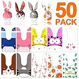 ❤ Las encantadoras bolsas con forma de conejo se pueden usar para almacenar directamente galletas, postres, bocadillos, frutas y dulces, resistentes y fáciles de usar