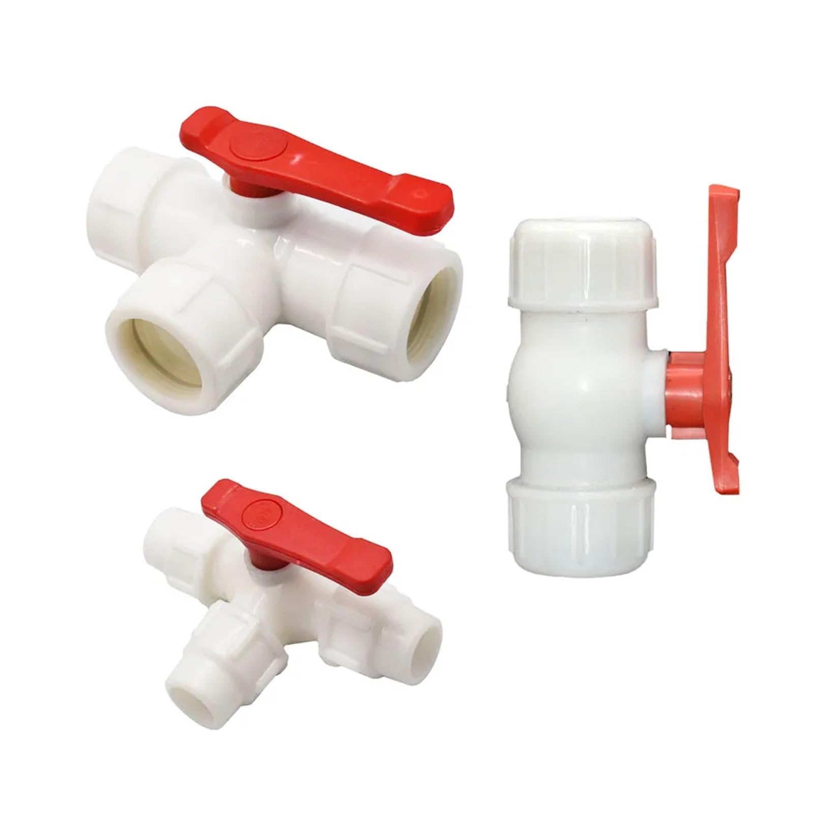 Zawór kulowy PVC z gwintowanym zamknięciem, Trójnik do rur wodociągowych z PVC PE, kulowy, szybkozłącze 3-drogowe/2-drogowe 20-63 mm(50mm x repair)