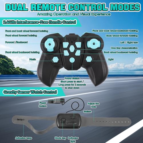 Image of Remote Control Robot Dog Toy for Kids,2.4Ghz 8WD Gesture Sensing Stunt Rc Cars with Music & Light,Children Birthday Gift for 6 7 8 9 10 11 12 Years Old Boys