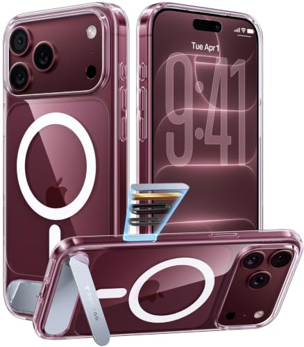 TORRAS Strong Magnetic & Seamless Stand for iPhone 18 Pro Case, Clear