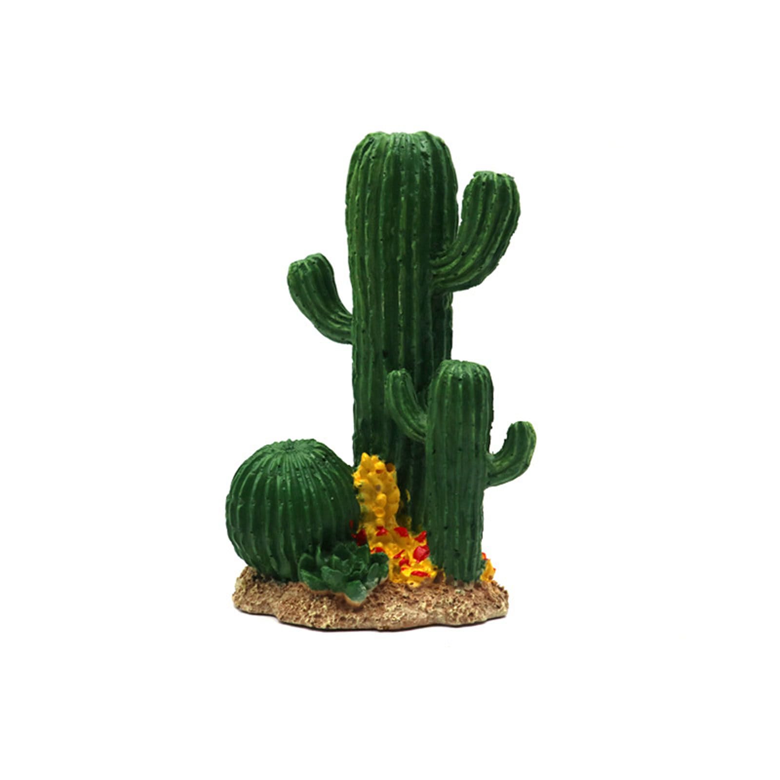 DELEBA Realistic Cactus Figure Statue Fishtanks Decoration Resin Ornament for Reptiles and Aquarium Habitats Enhancement