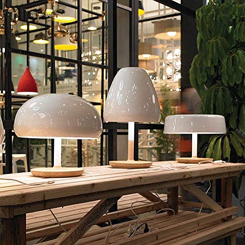 Nordic Pilz Weiß Einfache Tischlampe Nachttischlampe Holz + Eisen für Wohnzimmer Cover