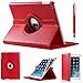 Price comparison product image 360 ROTATING FLIP LEATHER CASE COVER FOR THE NEW IPAD MINI (RED)