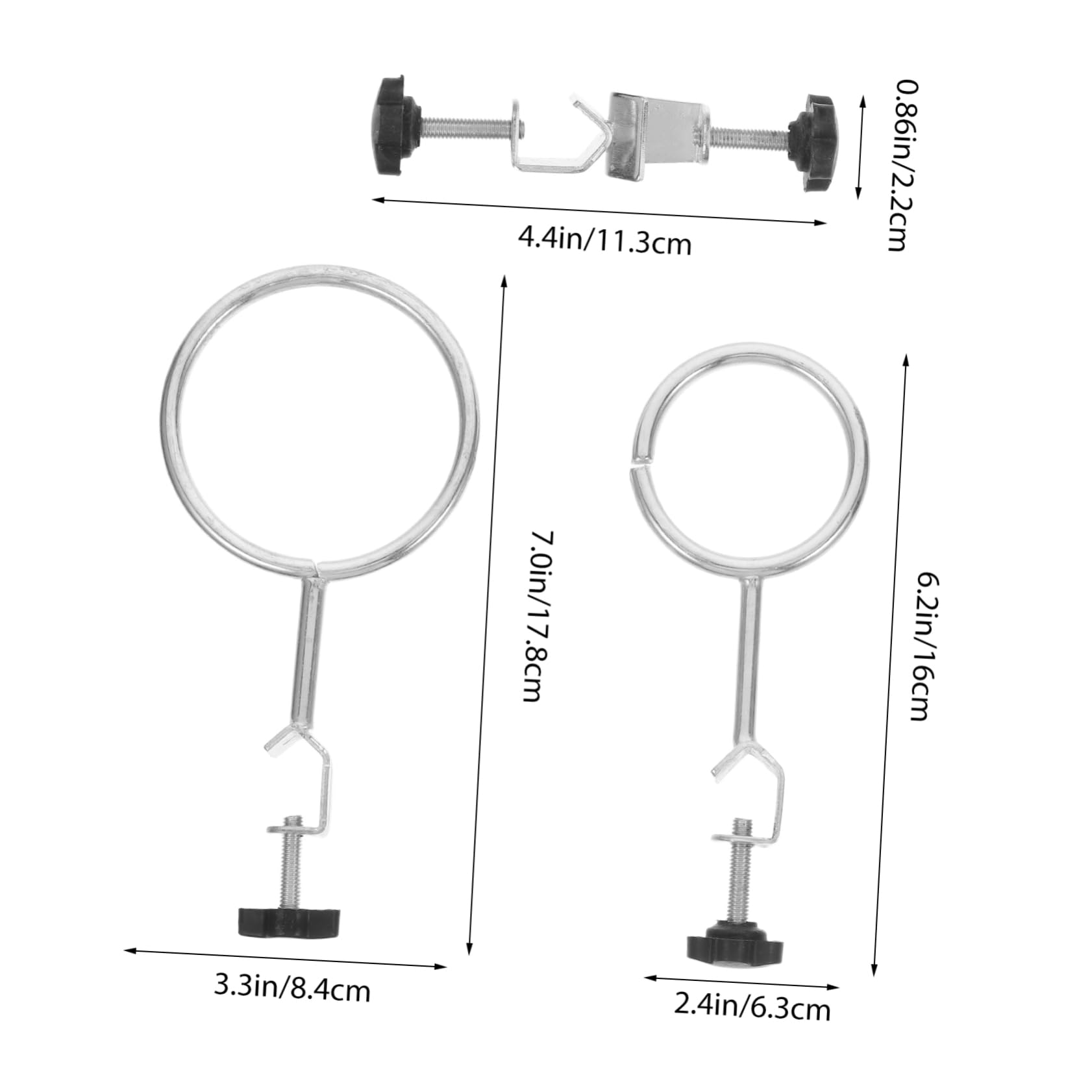 ERINGOGO 3pcs Flask Clamp Lab Clamp Laboratory Retort Stand Flask Stand with Clamps Measuring Beakers Funnel Stand Lab Stand Beaker Cup Ring Rope Supports Holders Cork Rings Iron