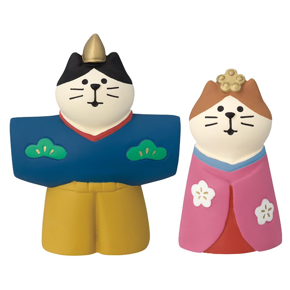 Amazon.co.jp: デコレ(Decole) 猫雛 立ち雛 男雛:約47×20×h60mm、女雛