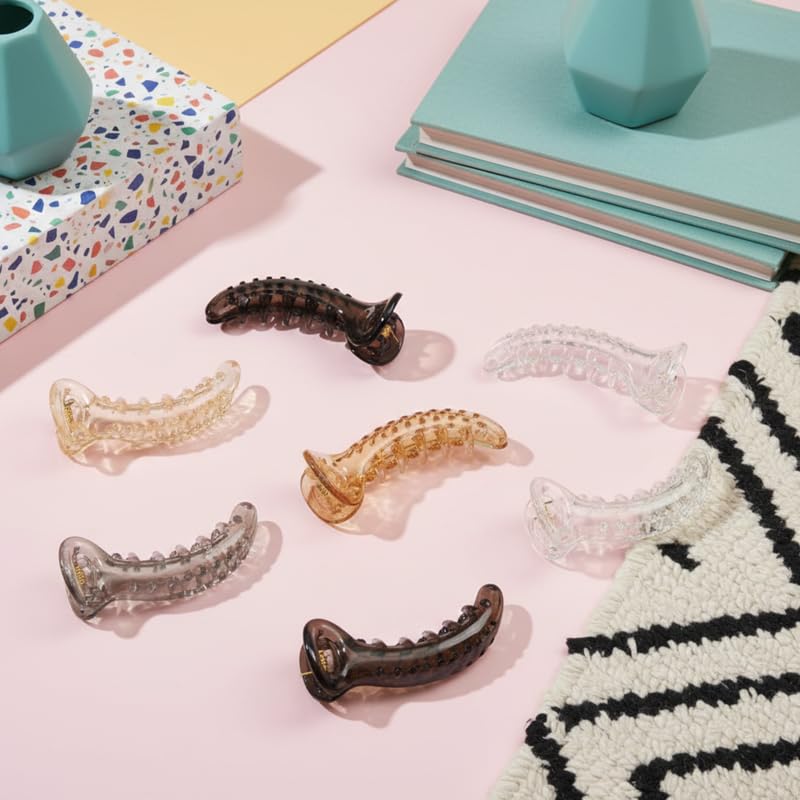 VANTO Banana Hair Clips for Women & Girls | Imported Crystal Material Korean Hair Clutcher | Decorative Crystal Hair Accessories for Daily, Casual & Party Use | Multicolor Pack of 6-image-14