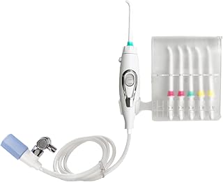 Irrigador Bucal De Grifo - 6 Boquillas | Flosser De Agua No Eléctrico | Para Dientes Y Encías, Presión Ajustable Para Una Limpieza Profunda Segura, Cuidado Bucal Duradero Parra Uso En La Ducha, Baño,