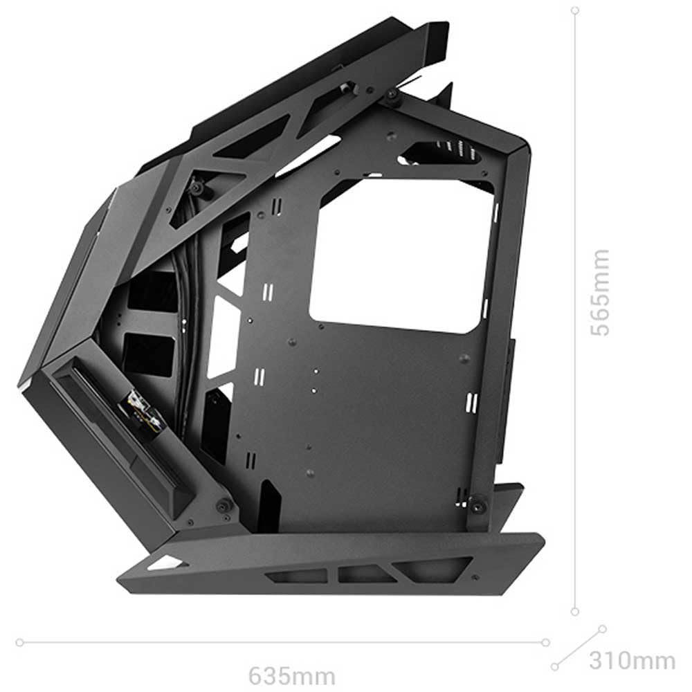 Mars Gaming MC-TITAN, Case Gaming RGB XXL ATX, Doppia Striscia LED e Illuminazione Frontale ARGB, Hub di Illuminazione + Comando, Compatibile Schede Madri ARGB, Supporto Raffreddamento Liquido, Nero