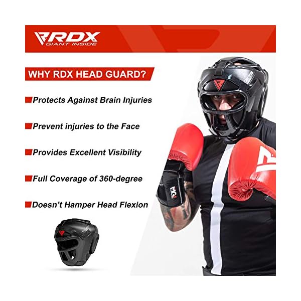 RDX-Headgear-for-Boxing-MMA-Training-Head-Guard-with-Removable-Face-Grill-Cheeks-Ear-Mouth-Protection-Helmet-for-Muay-Thai-Grappling-Sparring-Kickboxing-Karate-Taekwondo-Martial-Arts RDX Boxing Headgear MMA Muay Thai, Removable Face Grill, Head Gear for Sparring Grappling Martial Arts Kickboxing Taekwondo Karate BJJ Training