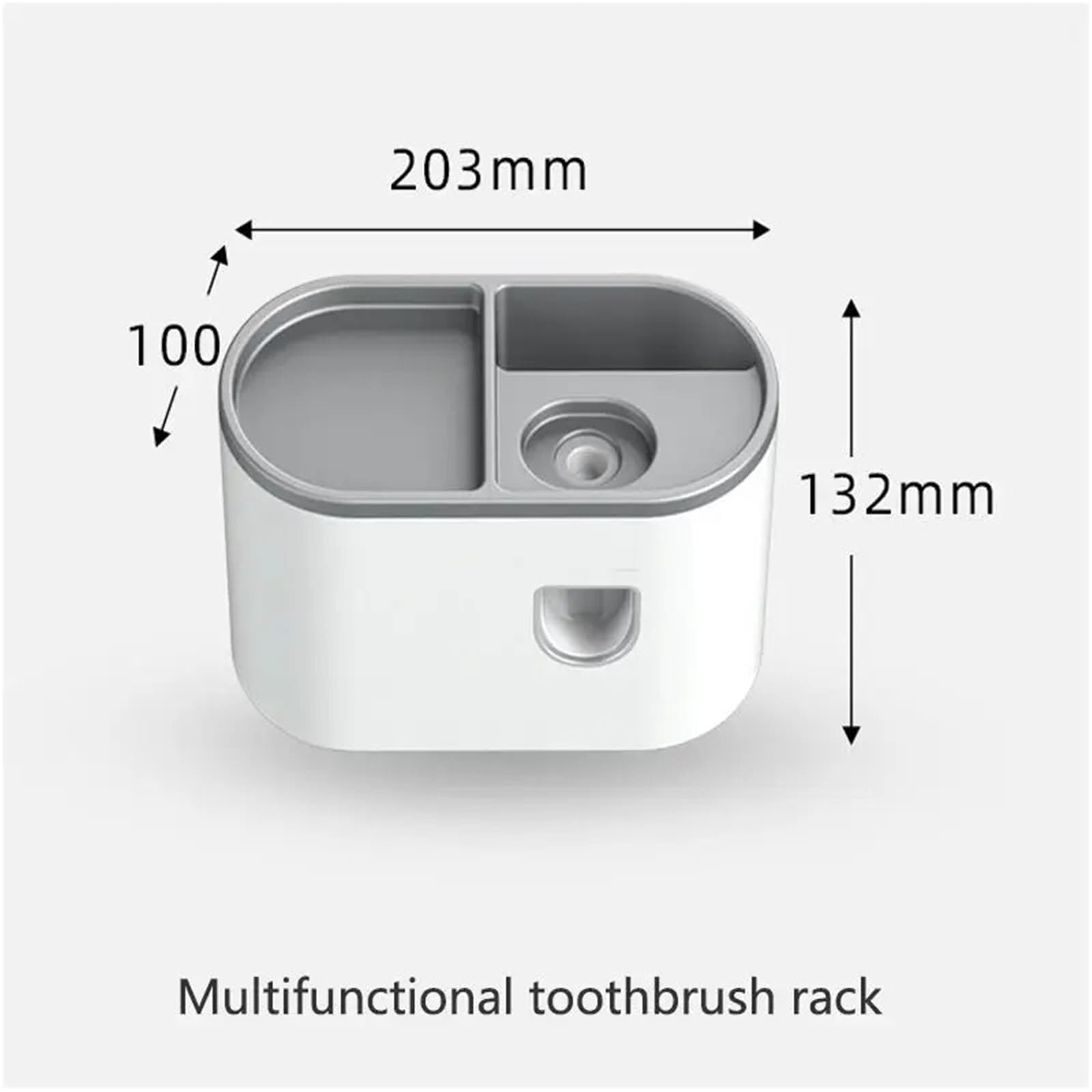 Portaspazzolino invertito, dispenser automatico di dentifricio, set di strumenti per montaggio a parete, ad assorbimento magnetico (132 x 274 mm)