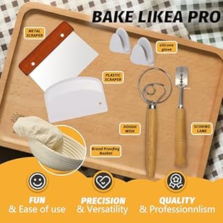 Four à pain en fonte émaillée de 5 pintes avec panier de fermentation pour la cuisson du pain au levain, outils de fabrication du pain, ustensiles de cuisine robustes pour braiser, ragoûts, rôtir