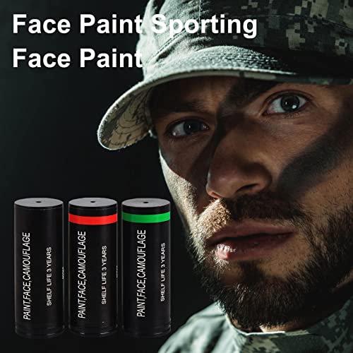 Pintura Facial Desportiva,Conjunto de 3 maquiagem de fundação de futebol de pintura de rosto verde d