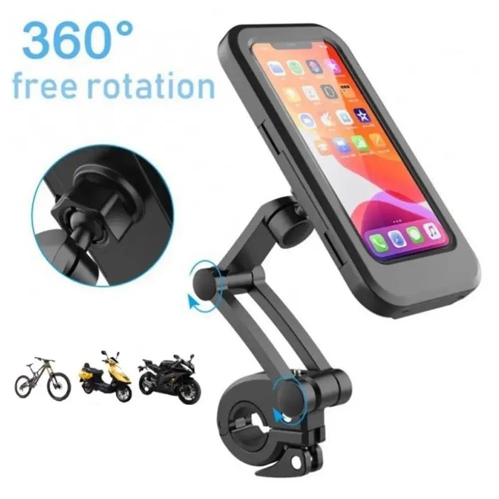 Supporto Telefono Bici Impermeabile Manubrio Morsetto Cellulare Clip Regolabile Per Strada Bicicletta Moto