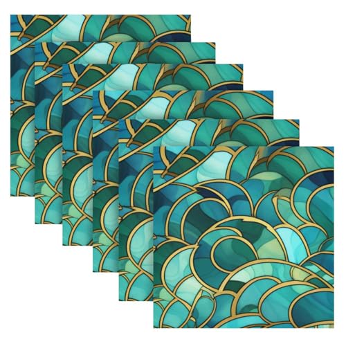 Mantel individual de tela multicolor pack de 6 miniatura 2