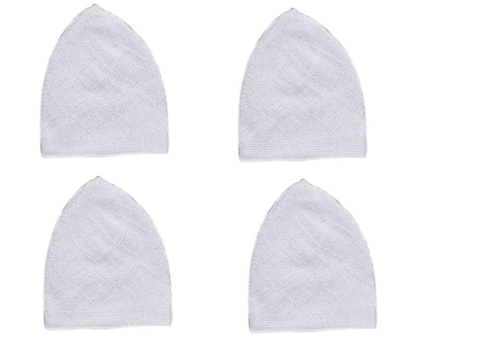 Men's Cotton Prayer Cap Namaz Topi/Prayer Cap (Color - White) Free Size (Pack of 4)-image-10