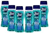 Zest Hydrating Body Wash - Aqua - Moisturizing Body Wash for Men and Women - Bath Soap with Vitamin E - Gentle Paraben Free Formula - 6 pc