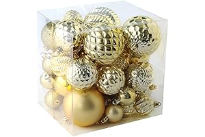 Christmas Balls Ornaments: 36pcs Gold Shatterproof Decorations for Festive Cheer