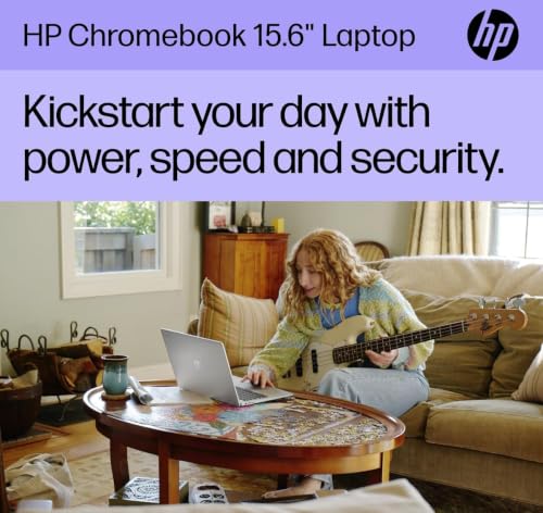 Image of HP Chromebook 15 Laptop (15.6 inch Anti-Glare, Intel N200(> i3-1115G4), 8GB DDR5 RAM, 64GB eMMC + 64GB SD Card, Numeric KB) Home & Students, Webcam w /Shutter, Wi-Fi, Chrome OS (Renewed)