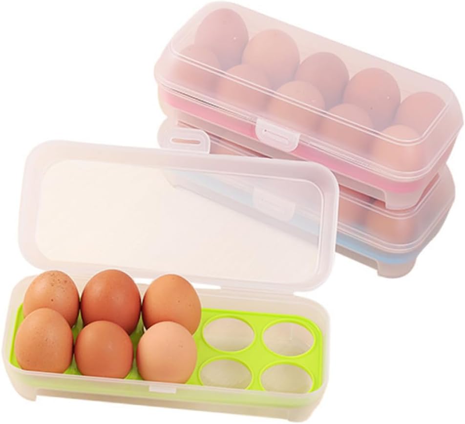 3pcs 10 Egg Holder for Refrigerator Wooden Egg Refrigerator Egg Storage Organizer Egg Holder for Fridge Portable Drawers Fridge Egg Organizer Food Crisper Multifunction