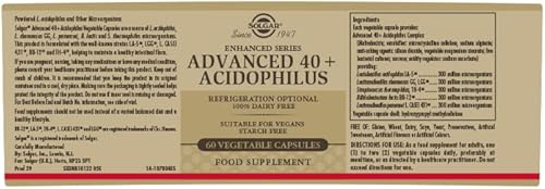 Miniatura 8 de Solgar Advanced 40 Acidophilus 120 cápsulas vegetales  Apoya la flora intestinal saludable  15 mil millones de microorganismos por porción  Sin