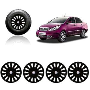 Auto Pearl – Car Full Caps Black 15inches Wheel Cover Compatible with- Manza