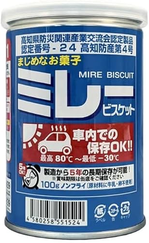 【単品】野村煎豆加工店 車載用 ミレービスケット 100g 賞味期限4年半保証 まじめなお菓子 ノンフライ 非常食 (1)