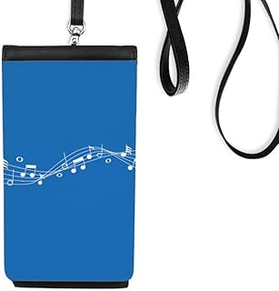 Blue Music Movg 5-le Staff Phone Wallet Purse Smartphone Hanging Faux Leather Black